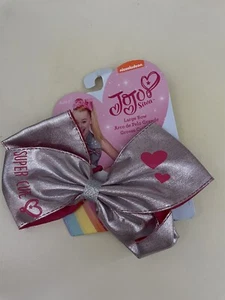 Jojo Siwa Large Metallic Pink "Super Cute" Hair Bow - Picture 1 of 1