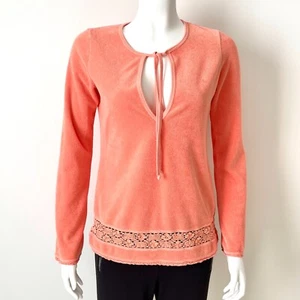 Juicy Couture Vintage Y2K Womens Terry Cloth Long Sleeve Top Sz M Made In USA - Picture 1 of 7