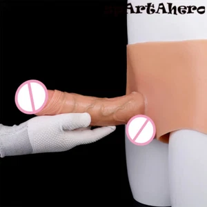 Wearable 24cm Long Realistic Dildo Panties Strapon Big Solid Dildo Sex Pleasure - Picture 1 of 24
