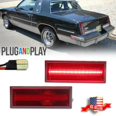 2PCS Red Lens LED Rear Side Marker Lights For 1981-1988 Oldsmobile Cutlass 442 - Image 1 of 4