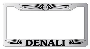 Chrome License Plate Frame Denali Tribal Design 1 Auto Accessory 1983 - Picture 1 of 1