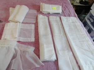 Vintage Sheer White Tier Curtains & Valances from 24" Long to 45" L - Picture 1 of 39