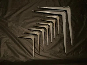 9 Pcs 10x12” & 4.5x5.5” Utility Metal Wall Shelf Corner Bracket Support LOT Gray - Picture 1 of 6