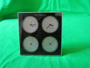 Carl Jorgen Denmark Desk Dual Clock Thermometer Humidity Gauge Barometer Tested - Picture 1 of 6