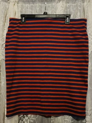 Minifalda de vestido informal elástica a rayas rojas azul marino antiguo para mujer L 38 Foto 1 de 4