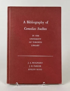 Bibliography of Comedias Sueltas University of Toronto Library 1959 Molinaro HB - Picture 1 of 7