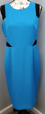 Nipon Boutique Sheath Dress Womens Size 8 Blue Black Stretch Sleeveless Back Zip - Изображение 1 из 4