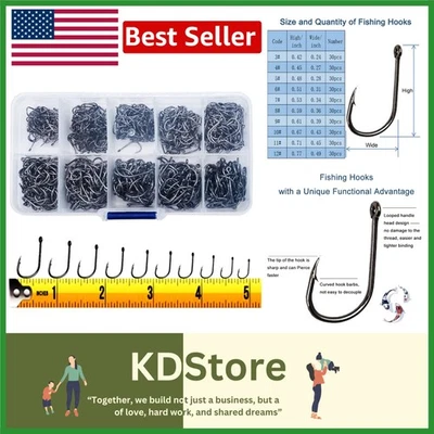 Набор рыболовных крючков из высокоуглеродистой стали 300 шт. - Изображение 1 из 4