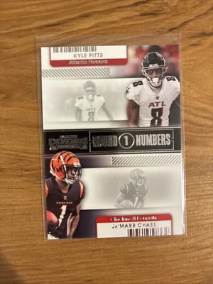 2021 Panini Contenders Jamarr Chase Kyle Pitts Round 1 Numbers #RN-KPI  - Image 1 of 2