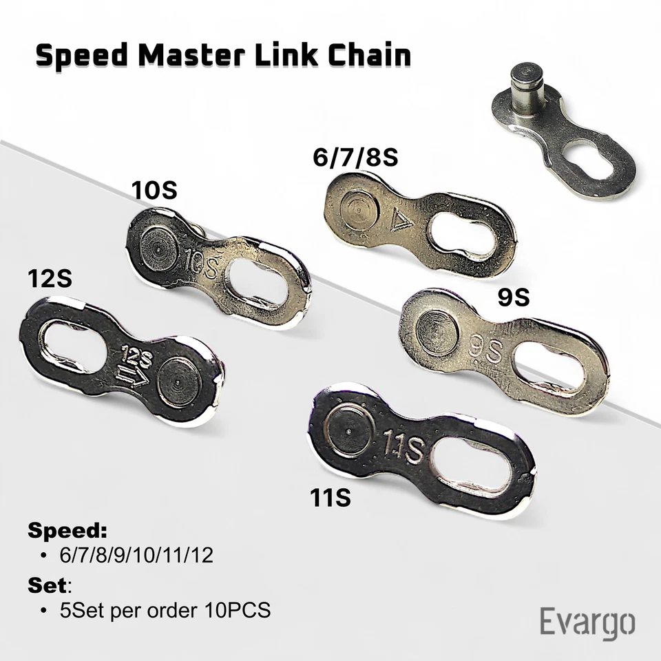 EVARGO Speed Master Gliederkettenverbinder Quick Link passend Shimano Sram KMC 6 7 8 9 10 11 12