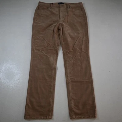 Pantalones para mujer Talbots 12 caqui pana cintura alta pierna recta 5 bolsillos Foto 1 de 4