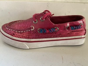 Sperry Bahama Hot Pink Sequin Top Sider Size 12.5 - Picture 1 of 7