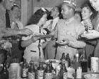 Military Party With Beer & Pretzels 8x10 Reprint Of Old Photo