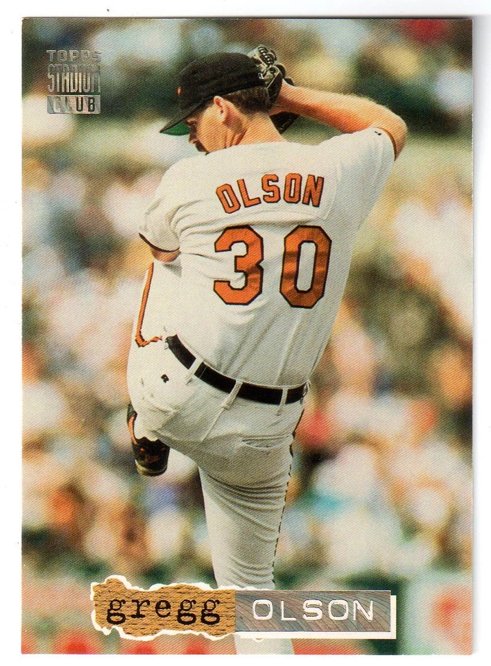 1994 Stadium Club #196 GREGG OLSON 'GOLDEN RAINBOW' CARD! ORIOLES - Image 1 of 1