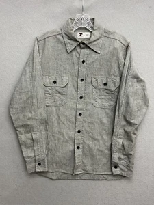 Tellason Shirt Mens Size Medium Gray Utility Button Up Work Made In USA - Picture 1 of 10