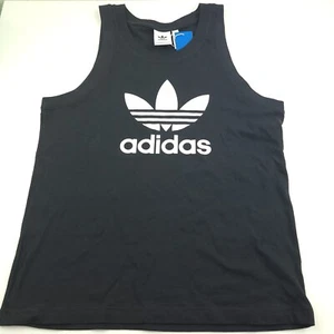 Adidas Originals Trefoil Tank Top Tee T-Shirt Mens Size Small Black - Picture 1 of 6