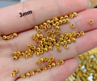  Pure 24K 999 Gelbgold Mini Perle Anhänger Armband Ring zum Selbermachen Zubehör 3 mm
