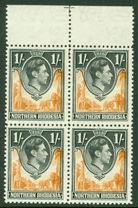 SG 40 Nordrhodesien 1938-52. 1/- gelbbraun & schwarz. Unmontierter Rand... - Bild 1 von 1