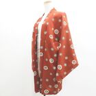 9079D2 Silk Vintage Japanese Kimono Haori Jacket Flower Rinzu