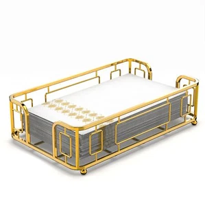 Guest Napkin Tray - Gold Napkin Holder for Bathroom, Versatile Hand Towel Tra... - Picture 1 of 8