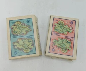 Par de Tarjetas de Juego Vintage Selladas Acabado de Lino Antiguo Puente Poker Sin Reserva 444 - Imagen 1 de 9