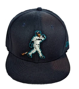 MLB Ken Griffey Jr x Baseballism Pixel Swingman Snapback Hat Cap Navy 7-5/8 - Picture 1 of 7