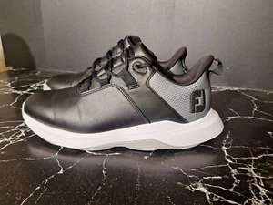 Mens FootJoy Fj Prolite Golf Shoes Size 7.5-w W Black Grey Great Condition - Picture 1 of 7