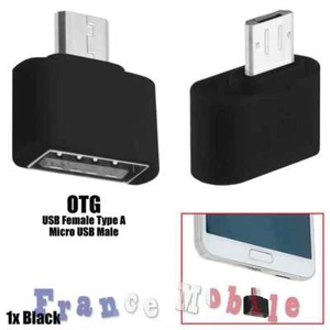 Mini Adaptateur Micro USB Male vers a USB2.0 Femelle OTG Pour Huawei Sony Noir - Imagen 1 de 1