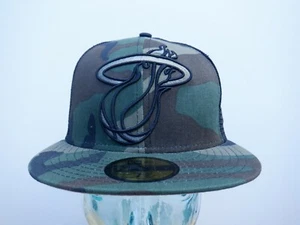 Miami Heat New Era 59Fifty Men's Camo Hat Fitted - 7 3/8 - Picture 1 of 6
