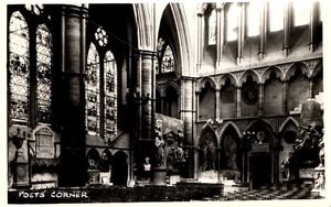Postcard poets corner, Westminster Abby, United Kingdom Real photo RPPC - Imagen 1 de 2