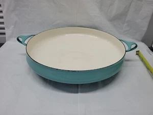 Dansk Kobenstyle 13" Turquoise Enamel Paella Pan - Picture 1 of 24