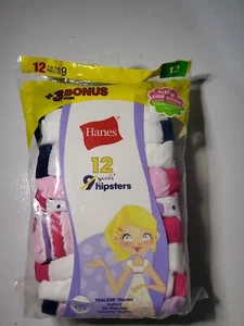 Hanes Tagless Hipster Panties sz 12 Girl's Cotton Underwear 12pack Hipster - Picture 1 of 4