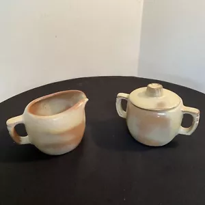 Vintage Frankoma Pottery Sugar &Creamer Set, Desert Gold 5B & 5A - Picture 1 of 4
