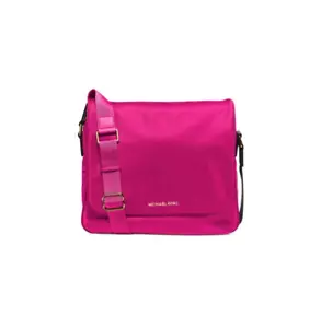 Messenger grande in nylon Michael Kors nuovo con etichetta - lampone/oro - Foto 1 di 3