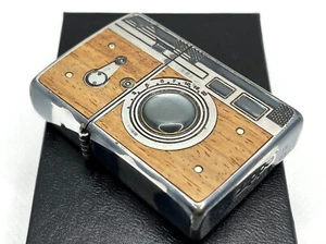 Zippo Limited Edition Kamera Objektiv Holz-Inlay Antik-Finish doppelseitiges Feuerzeug - Bild 1 von 8