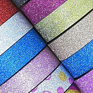 Beautiful GLITTER WASHI TAPE Sticky Edging Trim Masking Paper 15mm Wide 10M Roll - Picture 1 of 12