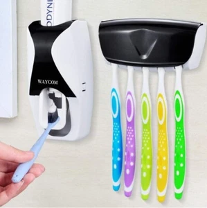 Toothpaste Dispenser and Toothbrush Holder Squeezer Kit Dust Proof - Picture 1 of 8