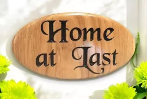 Personalised Oval Carved House Number Name Wooden Sign Address Plaque Outdoor - Picture 1 of 13