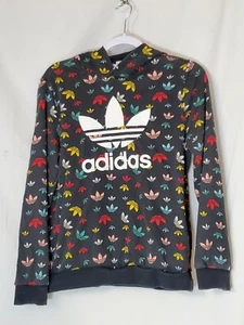 ADIDAS Hoodie Sweatshirt  All Over Trefoil Logo Graphic YOUTH L Large Pockets  - Picture 1 of 12