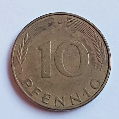 Alemania J 1973 10 peniques, Hamburgo como nuevo, KM# 108 Foto 1 de 2