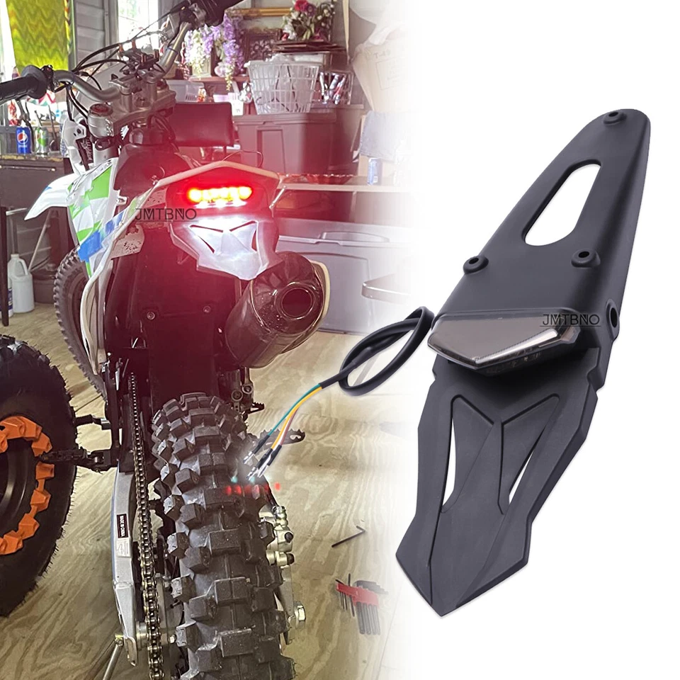 Guardabarros trasero 12V LED luz trasera freno para todoterreno motocicleta motocross moto de cross Foto 1 de 4