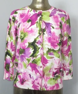 Suéter Jones New York Fucsia Floral Mujer PXL Pecho 39 Abotonados 232-32298 - Imagen 1 de 7