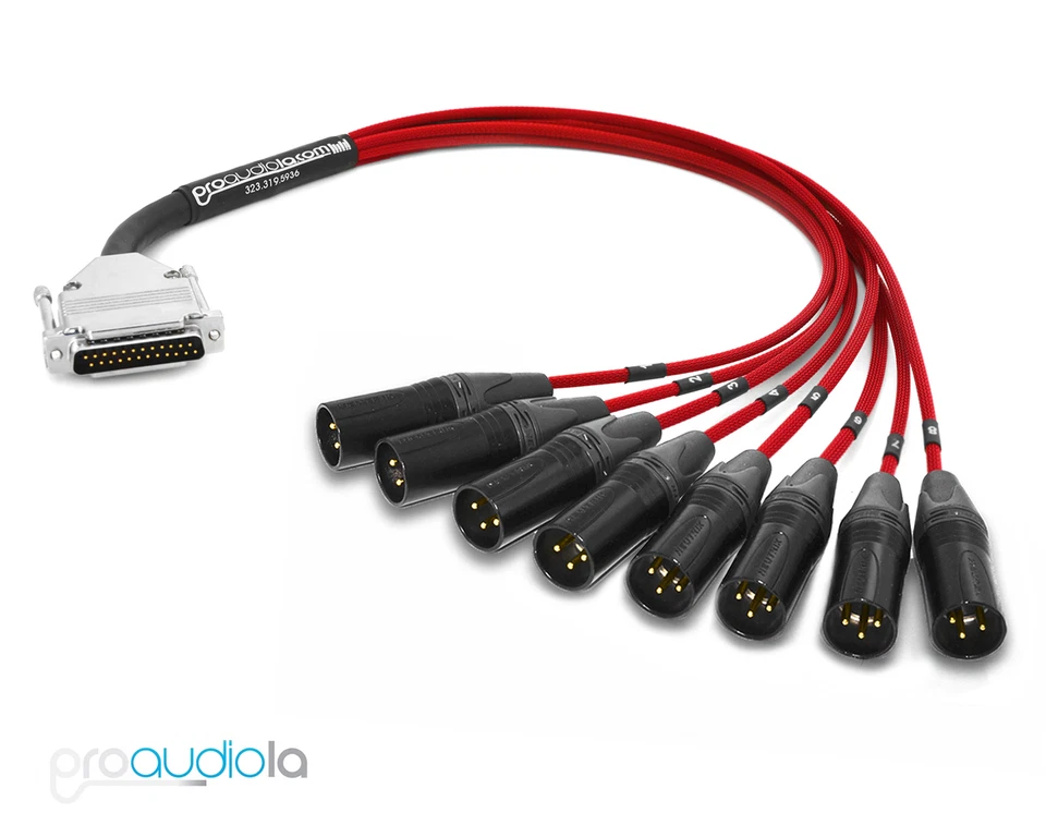 Premium DB25 DSUB D-SUB Snake Mogami 2932 | Neutrik Gold XLR-Macho | Rojo 2 pies 2' Foto 1 de 1