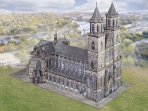 Magdeburg Dom Kartonmodell Z/N 1:300 Bausatz für Modellbahn NEU - Bild 1 von 1