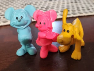 VTG 1960s DISNEY Productions Rubber PLUTO, MICKEY & MINNIE Figurines - Picture 1 of 5