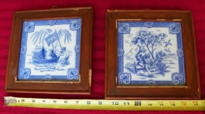 Minton Azulejo Stoke on Trent 6 PAR PATO ORIENTAL BOTE DE CAZA-REMO Y CISNE Foto 1 de 4