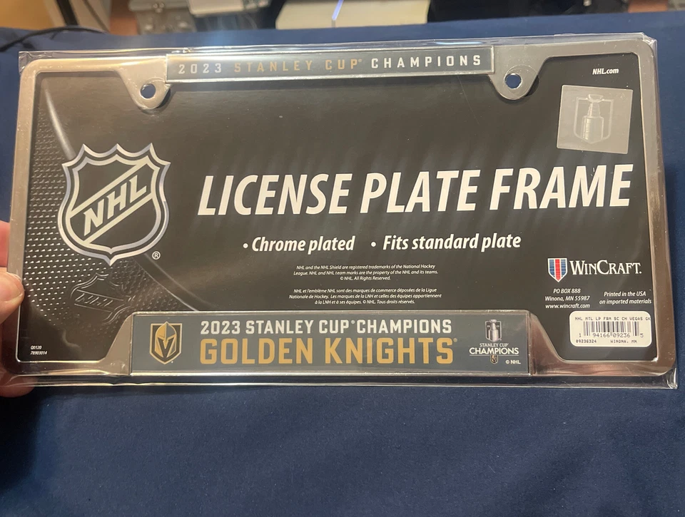 Las Vegas Golden Knights 2023 Stanley Cup Champions Metal License Plate Frame - Image 1 of 1