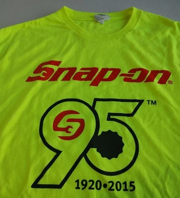 Camiseta Snap On Tools 95 Aniversario Para Hombre Grande Amarillo Neón Delta Pro Peso  Foto 1 de 4