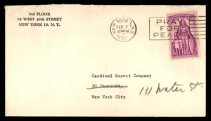 Mayfairstamps US 1957 NY Pray for Peace Cancel Cover aat_47661 - Picture 1 of 2