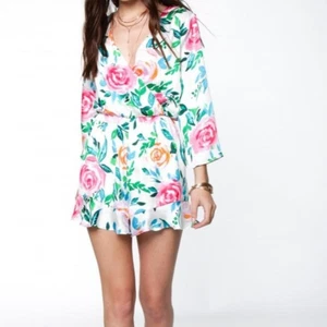 Everly Long Sleeve Floral Romper - Picture 1 of 6